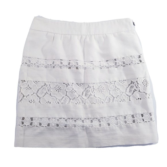 Fallon Off White Floral Lace Blouse & Skirt Set